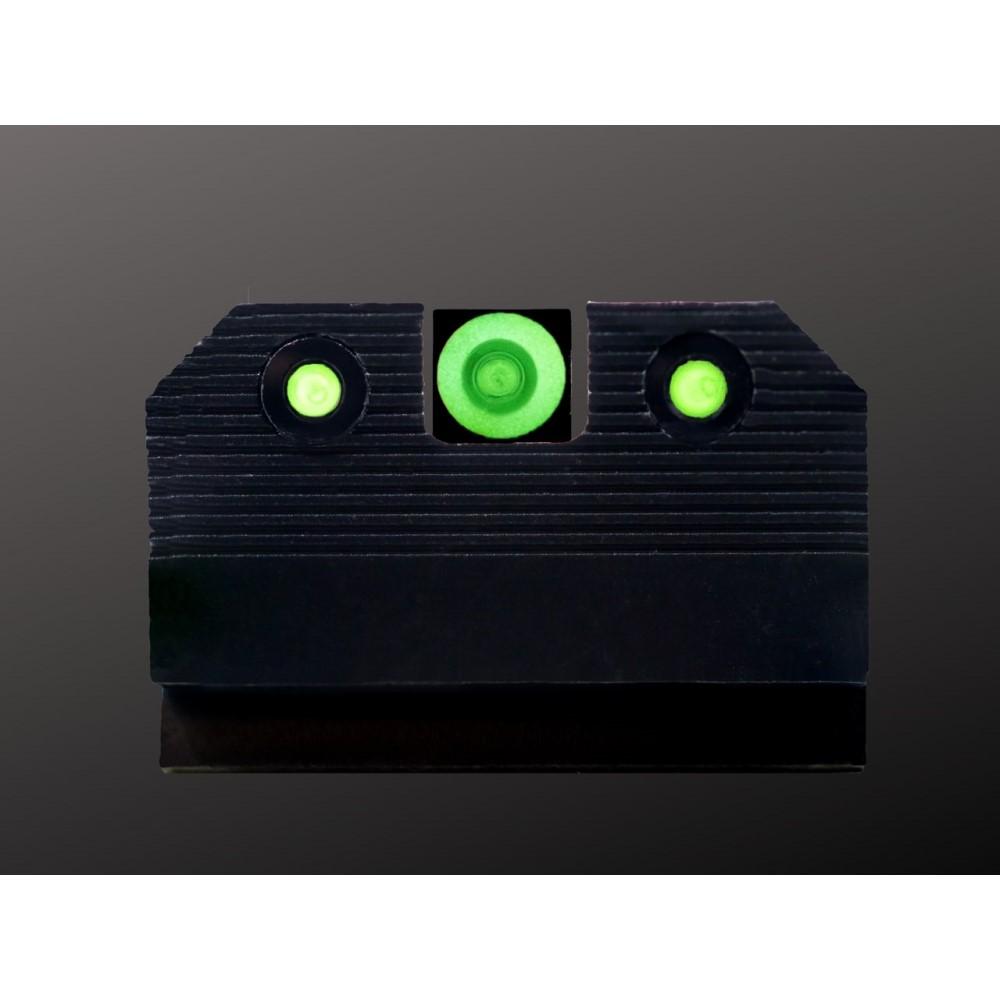 XS Sight Systems R3D 2.0 Suppressor Height Night Sights for Glock 42/43/43x/48 Green Front with Black Rear Picture of Xs Sight Systems Inc. R3D 2.0 Green - Glock Optic/Supp  43X & 48