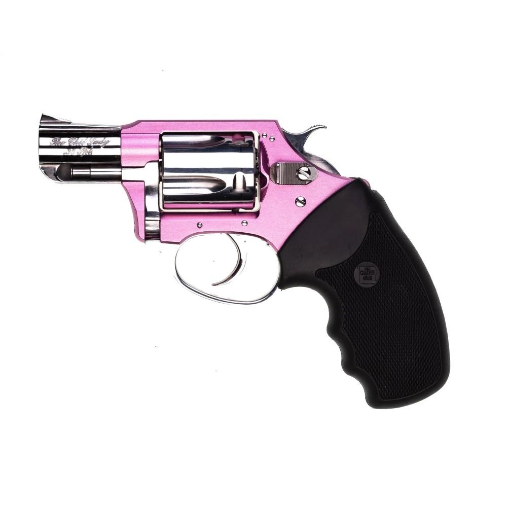 Charter arms Chic Lady Handgun .38 Spl 5rd Capacity 2" Barrel Pink with Black Compact Grip REFURBISHED Picture of Charter Arms Chíc Lady .38 Spl Pink/Hi-Polish 2in Brl Referb.