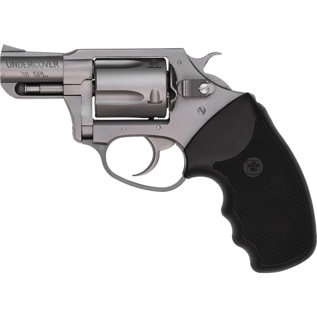 Charter Arms Undercover Full Size Handgun .38 Spl 5rd Capacity 2" Barrel Silver with Black Grip - Refurbished Picture of Charter Arms UNDERCOVER 38SPL SS 2" FULL GRIP REFURB