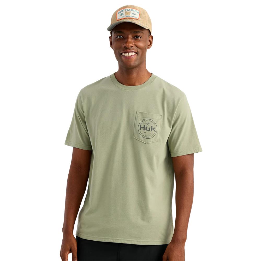 Huk Marlin Circle Short Sleeve Pocket Shirt Seagrass S Picture of Marolina DBA HUK MARLIN CIRCLE SS POCKET TEE SEAGRASS SIZE S