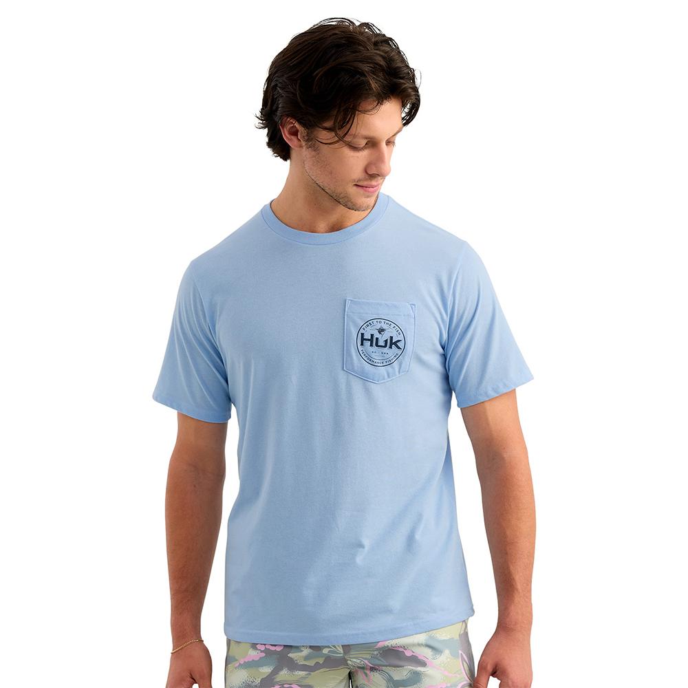 Huk Marlin Circle Short Sleeve Pocket Shirt Cerulean XL Picture of Marolina DBA HUK MARLIN CIRCLE SS POCKET TEE CERULEAN SIZE XL