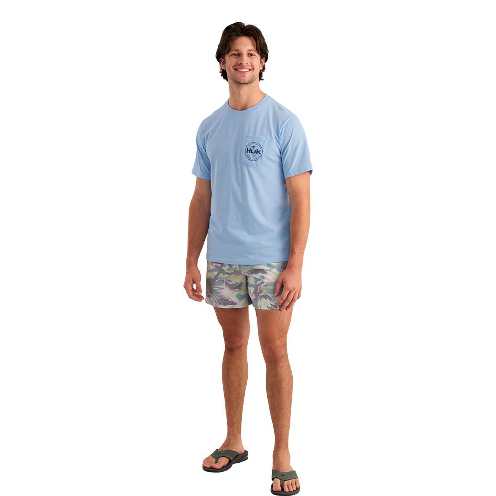 Huk Marlin Circle Short Sleeve Pocket Shirt Cerulean 2XL Picture of Marolina DBA HUK MARLIN CIRCLE SS POCKET TEE CERULEAN SIZE XXL