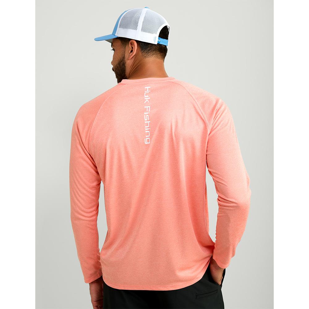 Huk Vented Pursuit Long Sleeve Shirt Fresh Salmon Heather S Picture of Marolina DBA HUK HUK VENTED PURSUIT FRESH SLMN HTHR LS S