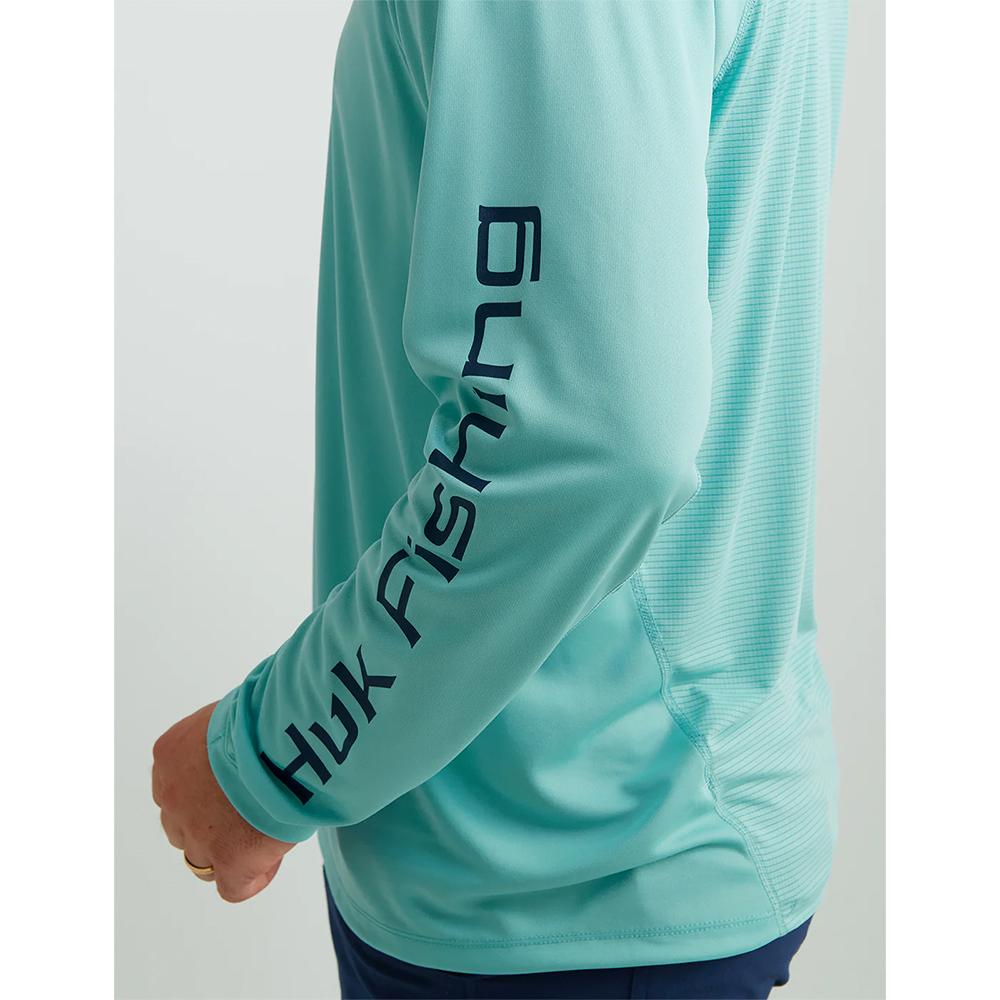 Huk Icon Crew Long Sleeve Shirt Marine Blue 2XL Picture of Marolina DBA HUK HUK ICON LS CREW MARINE BLUE XXL