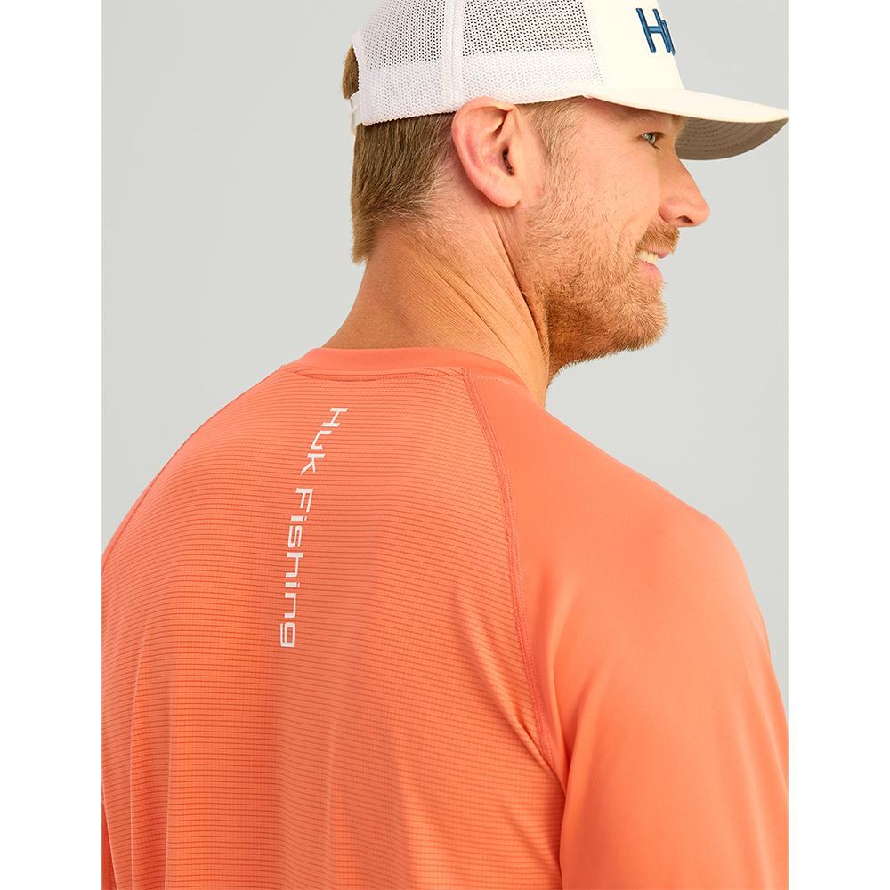 Huk Icon Crew Long Sleeve Shirt Fresh Salmon XL Picture of Marolina DBA HUK HUK ICON LS CREW FRESH SALMON LS XL