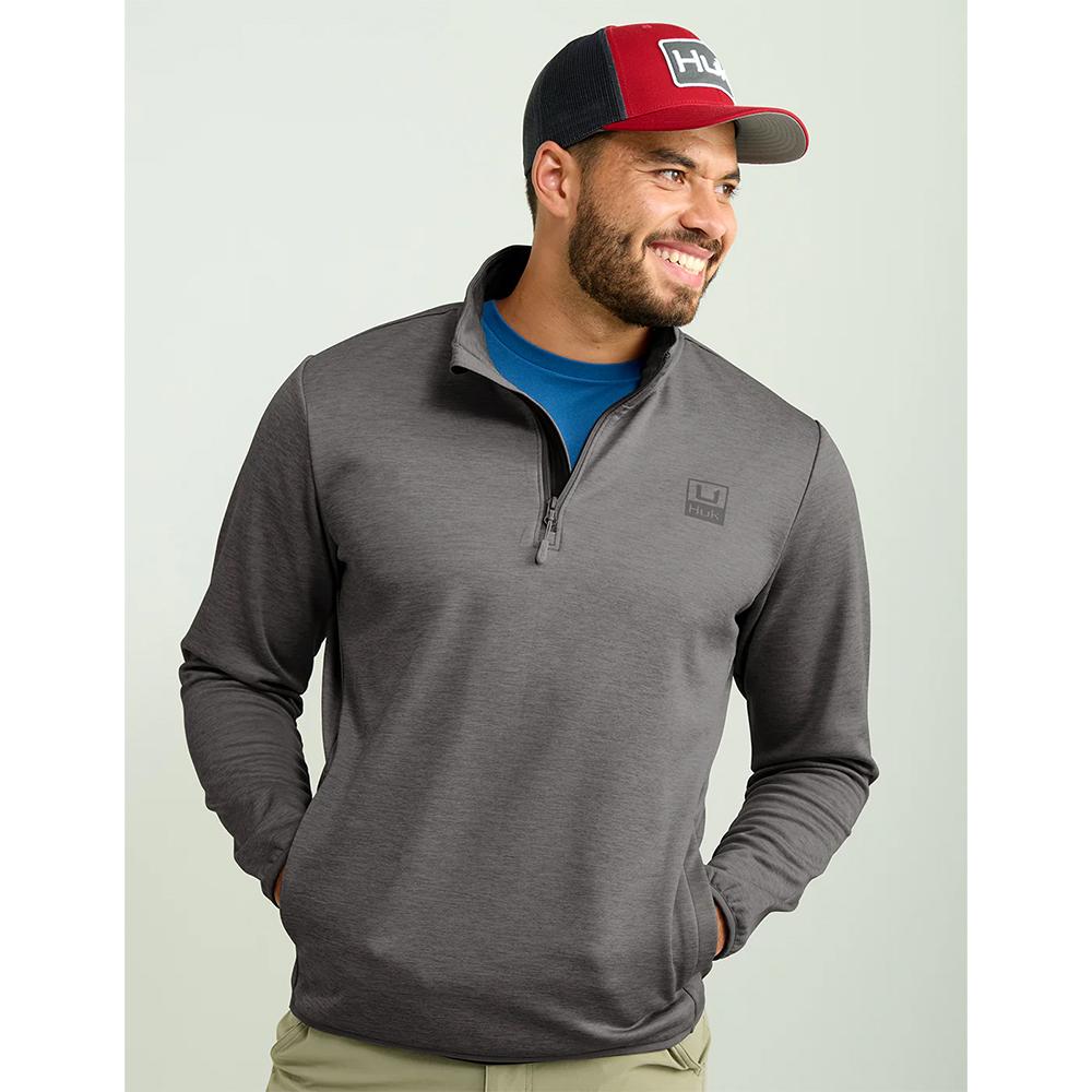Huk Coldfront & Performance 1/4 Zip Long Sleeve Shirt Volcanic Ash Heather 2XL Picture of Marolina DBA HUK HUK COLD FRONT 1/4 ZIP VOLC ASH HTHR XXL
