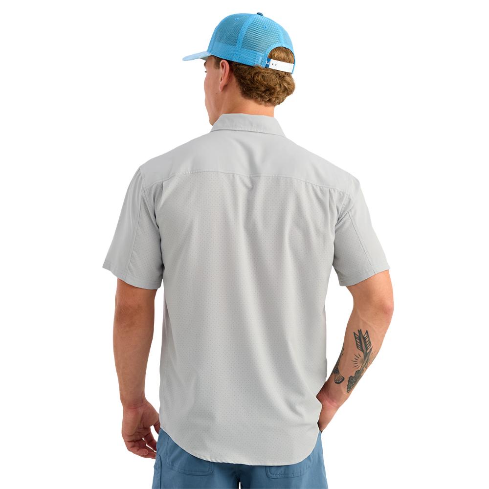 Huk Tide Point Short Sleeve Button Down Shirt Seagull S Picture of Marolina DBA HUK TIDEPOINT SS SHIRT SEAGULL SIZE S