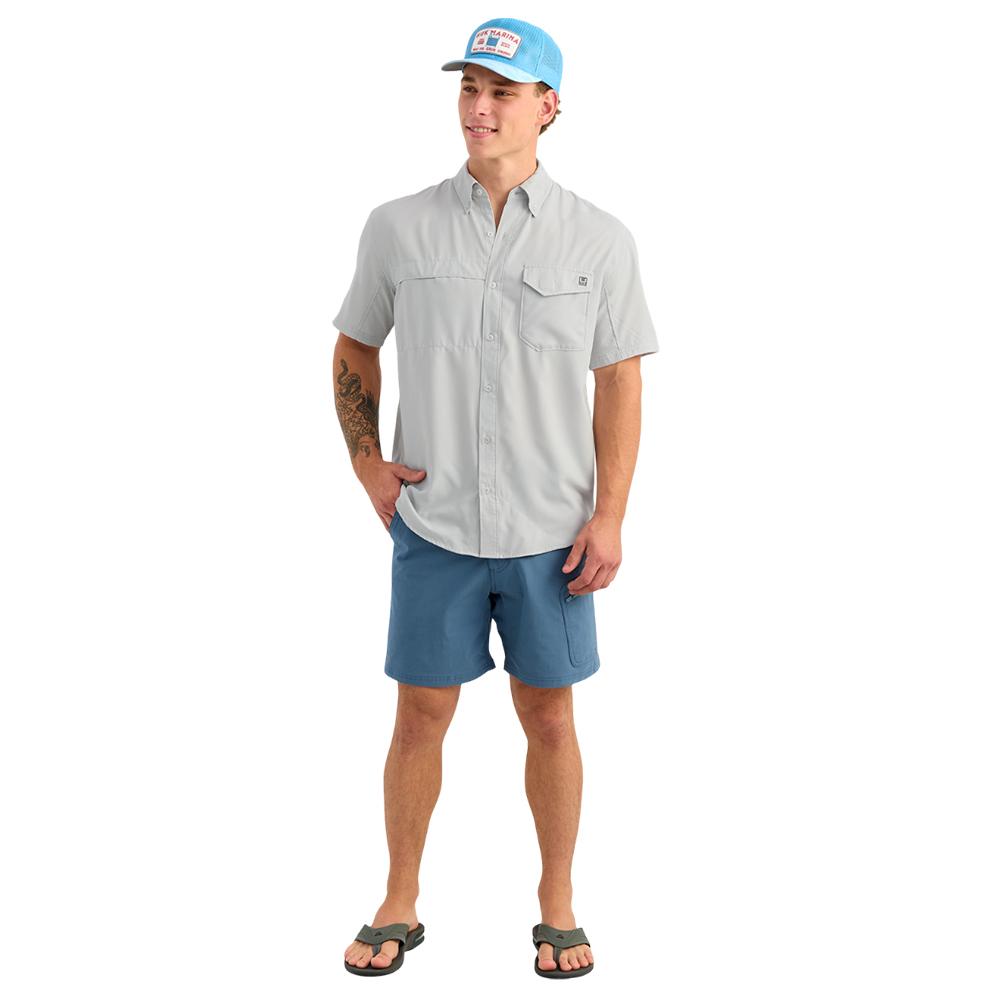Huk Tide Point Short Sleeve Button Down Shirt Seagull XL Picture of Marolina DBA HUK TIDEPOINT SS SHIRT SEAGULL SIZE XL