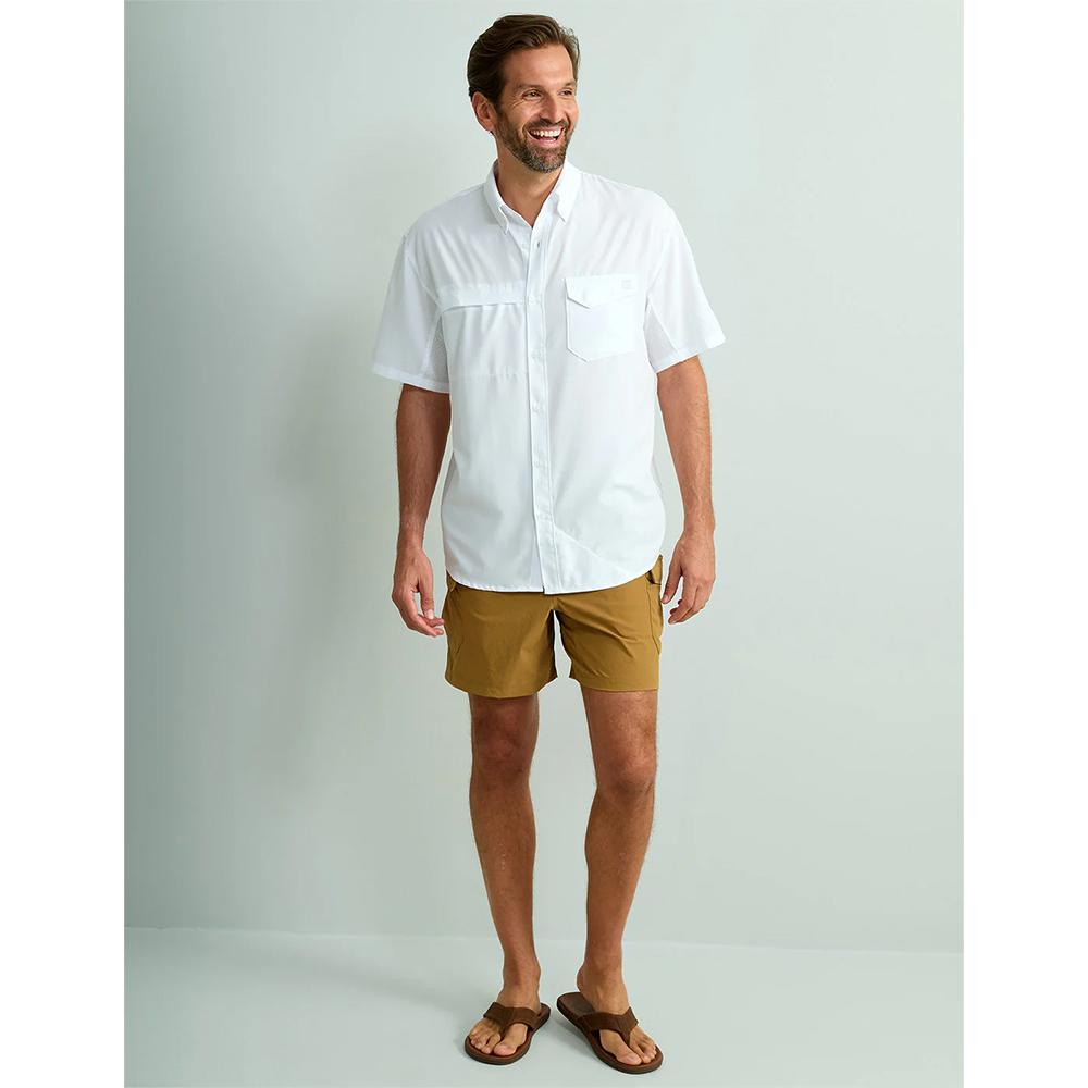 Huk Tide Point Short Sleeve Button Down Shirt White L Picture of Marolina DBA HUK TIDEPOINT SS SHIRT WHITE SIZE L