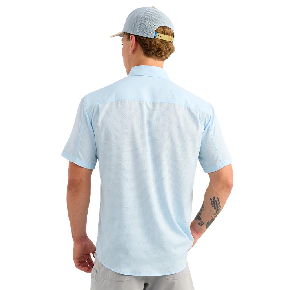 Huk Tide Point Short Sleeve Button Down Shirt Coastal Drift 2XL Picture of Marolina DBA HUK TIDEPOINT SS SHIRT COASTAL DRIFT SIZE XXL