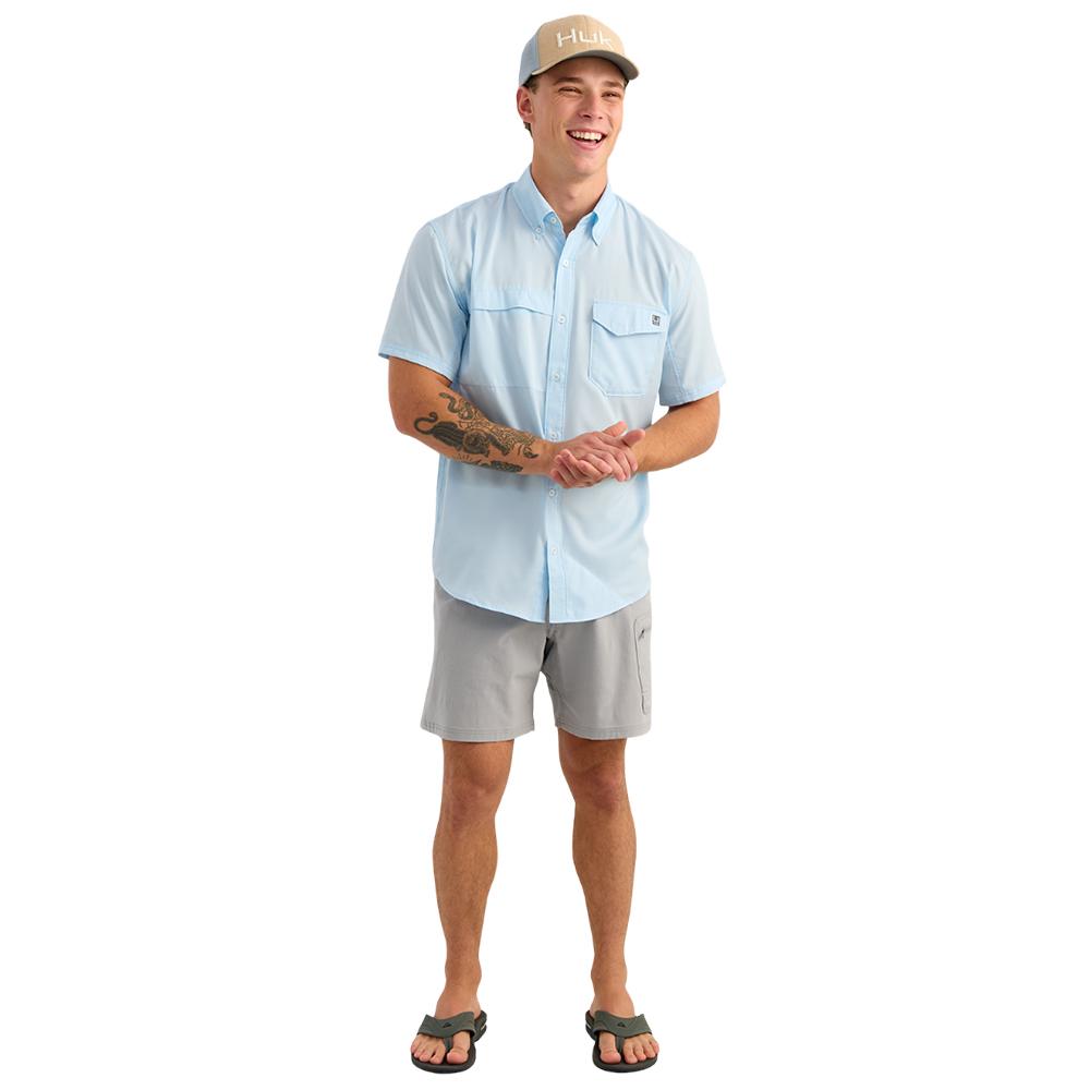 Huk Tide Point Short Sleeve Button Down Shirt Coastal Drift XL Picture of Marolina DBA HUK TIDEPOINT SS SHIRT COASTAL DRIFT SIZE XL