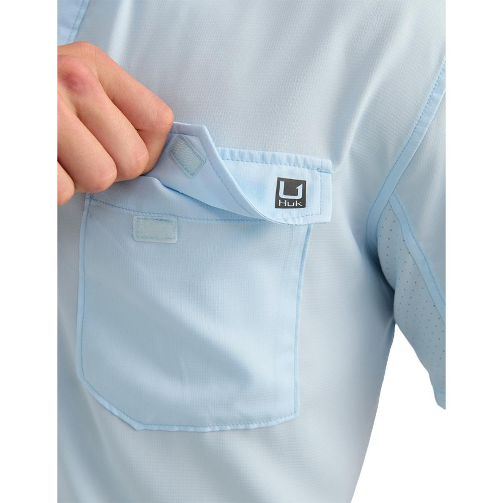 Huk Tide Point Short Sleeve Button Down Shirt Coastal Drift M Picture of Marolina DBA HUK TIDEPOINT SS SHIRT COASTAL DRIFT SIZE M