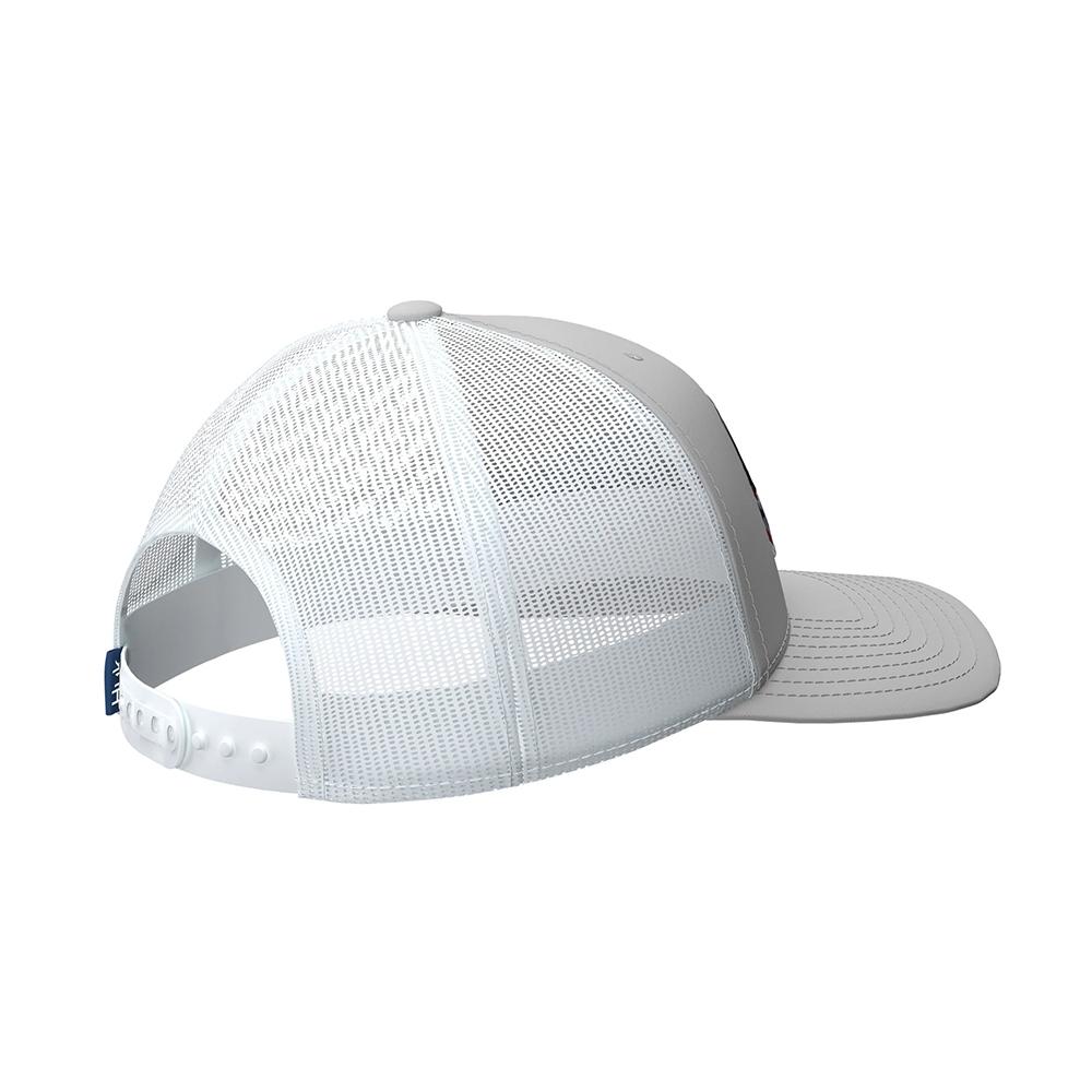 Huk Trophy Flag Trucker Hat Light Grey Picture of Marolina DBA HUK HUK TROPHY FLAG TRUCKER HAT