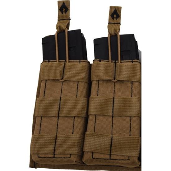 Advance Warrior Solutions Open Top Double Mag Pouch Tan Picture of Advance Warrior Solutions LLC OPEN TOP DOUBLE MAG POUCH TAN