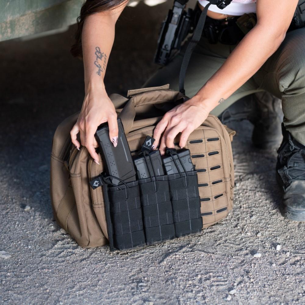 Advance Warrior Solutions Open Top Triple Mag Pouch Black Picture of Advance Warrior Solutions LLC OPEN TOP TRIPLE MAG POUCH BLACK