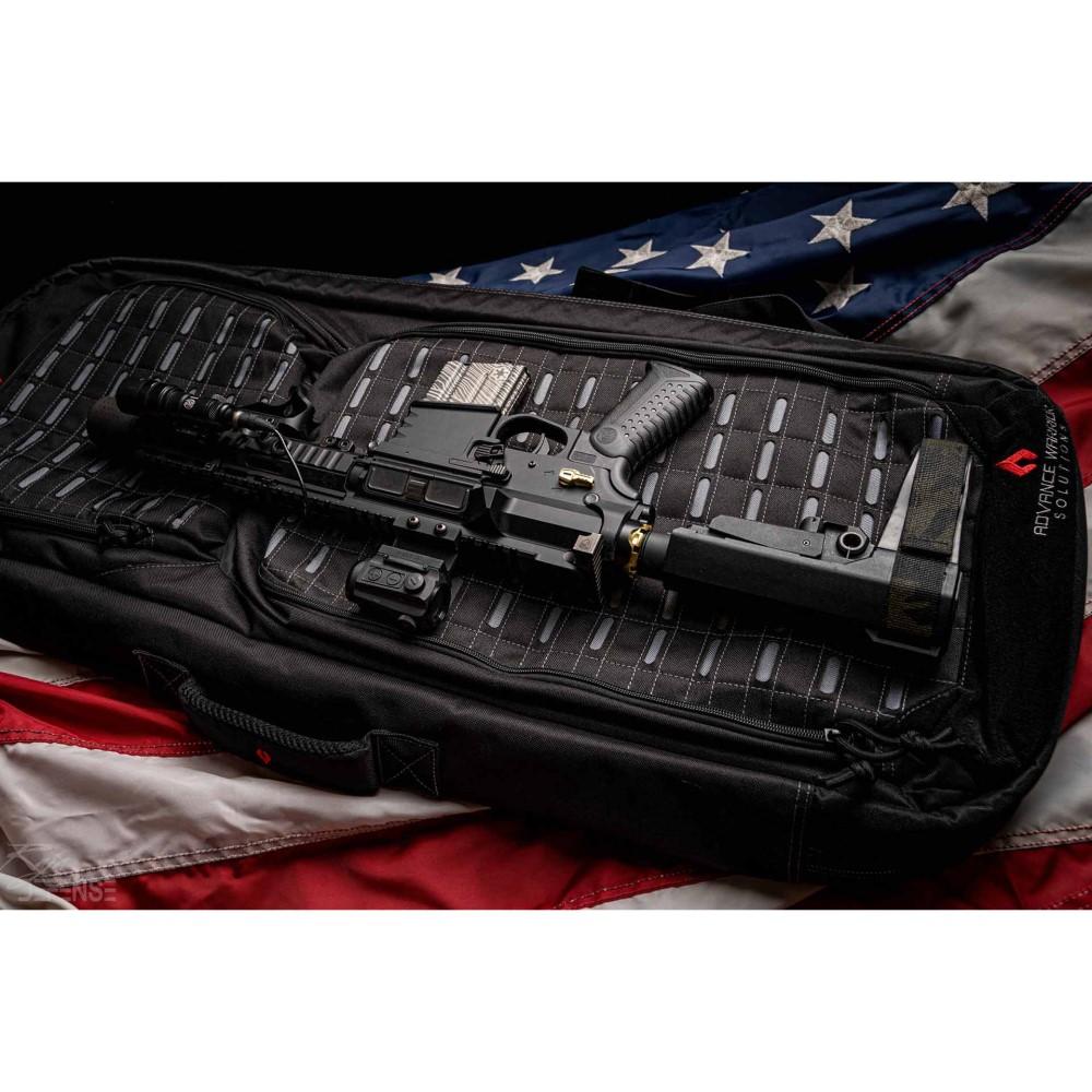 Advance Warrior Solutions Frame 36" Rifle Case with Backpack Strap Black with Grey Picture of Advance Warrior Solutions LLC FRAME 36" RIFLE BACKPACK COLOR BLACK / GREY / TSA LOCK
