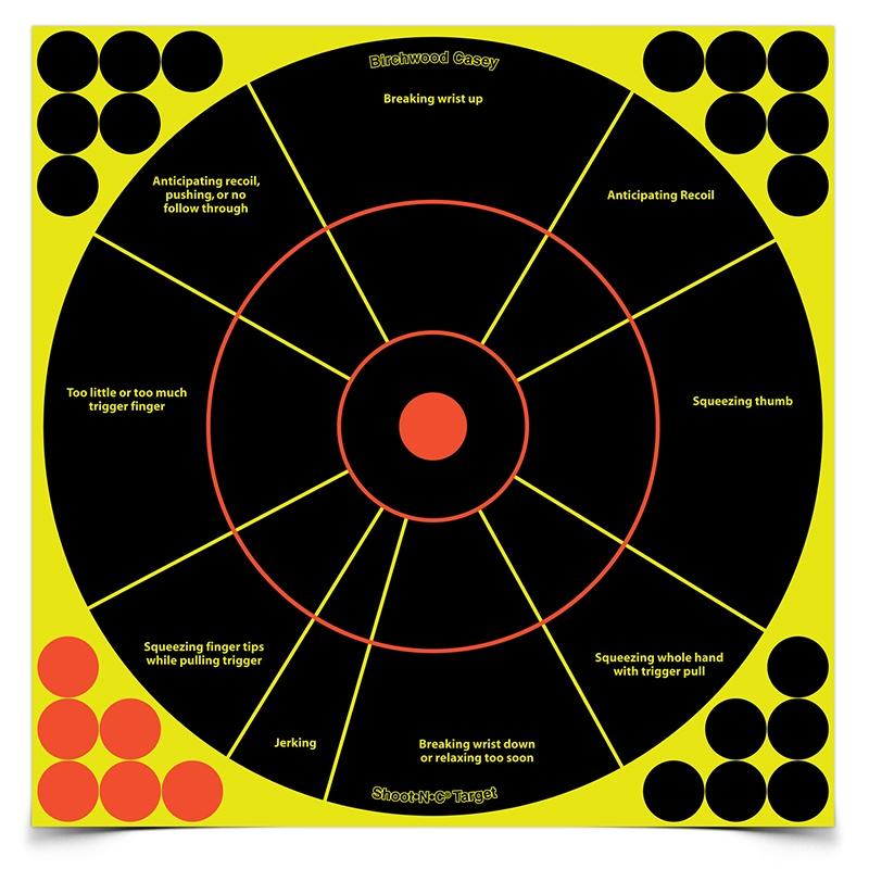 Birchwood Casey Shoot-N-C 12 inch Handgun Trainer Target - 5 targets