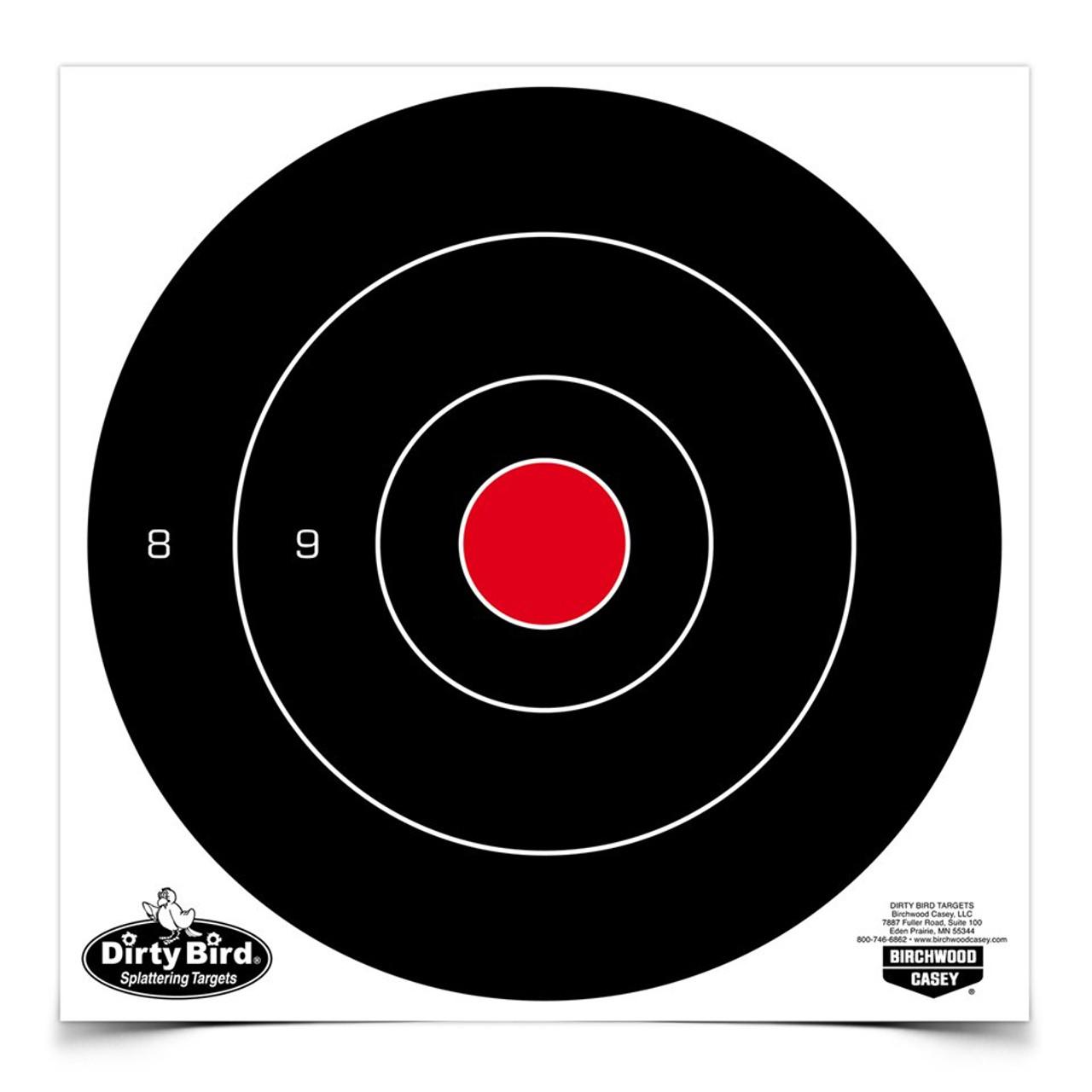 Birchwood Casey Dirty Bird 8" Bull's-Eye Target 200/ct Picture of Birchwood Casey BC DIRTY BIRD 8in BULL'S-EYE TARGET - 200 SHEETS