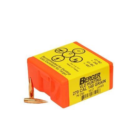 Berger Match Grade Hunting Bullets .270 cal .277" 140 gr VLD Hunter 100/ct