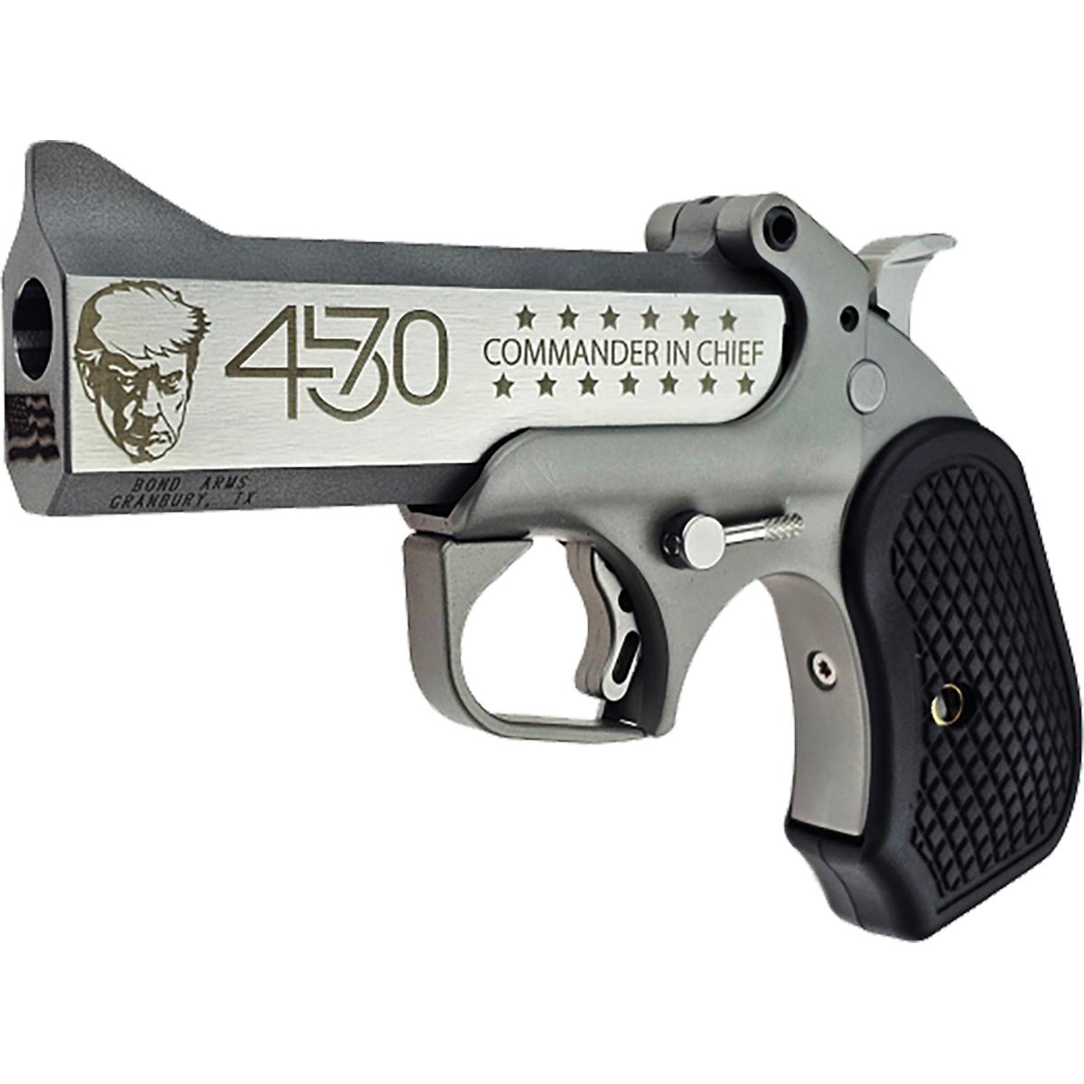 Bond Arms Trump 45-47 'Commander and Chief' Big Bore Handgun .45-70 Single Shot 4.25" Barrel Picture of Bond Arms Inc. Bond Arms BIG BORE Trump 45-47 'Commander and Chief' 45-70 4.25" Brl
