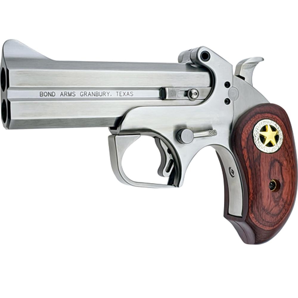 Bond Arms Rustic Ranger Handgun .45 LC/.410 2rd Capacity 4.25" Barrel Rosewood Grip with Holster Picture of Bond Arms Inc. Bond Arms Rustic Ranger 45LC/.410 4.25" Bbl Rosewood Ext Grip