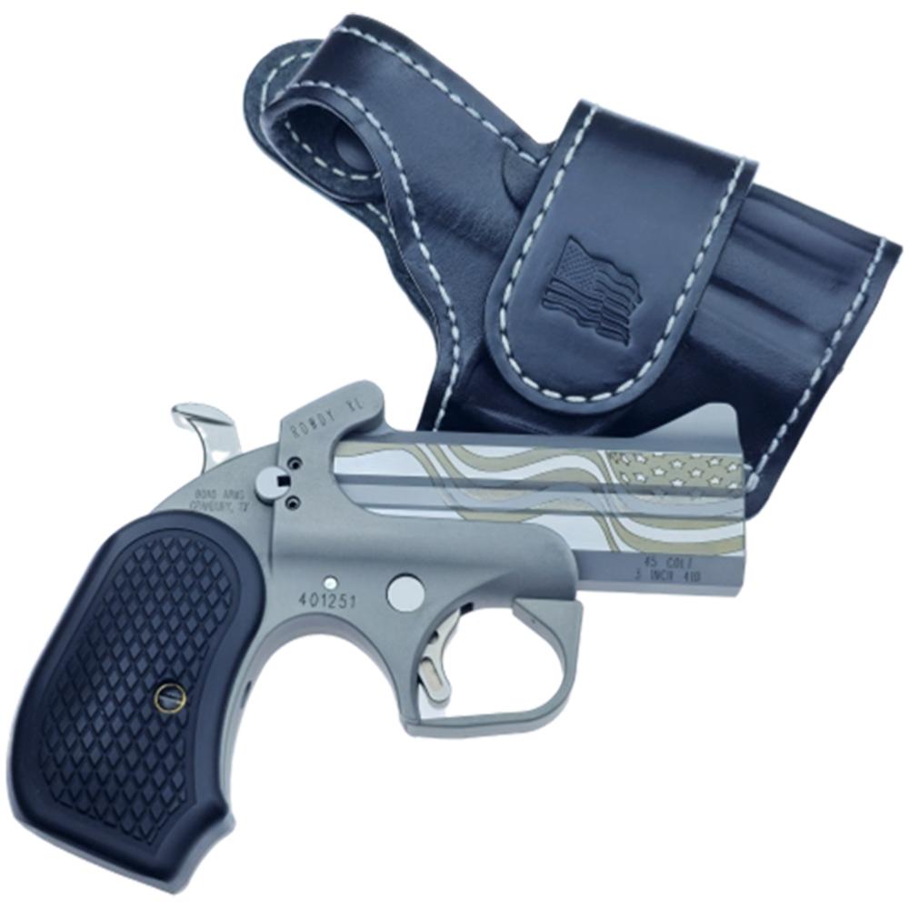 Bond Arms Rowdy XL Flag Package Handgun .45 LC/.410 2rd Capacity 3.5" Barrel with Holster Picture of Bond Arms Inc. Rowdy XL Flag Package SS frame 45/410 3.5'' brl Flag Engraving B6 grips