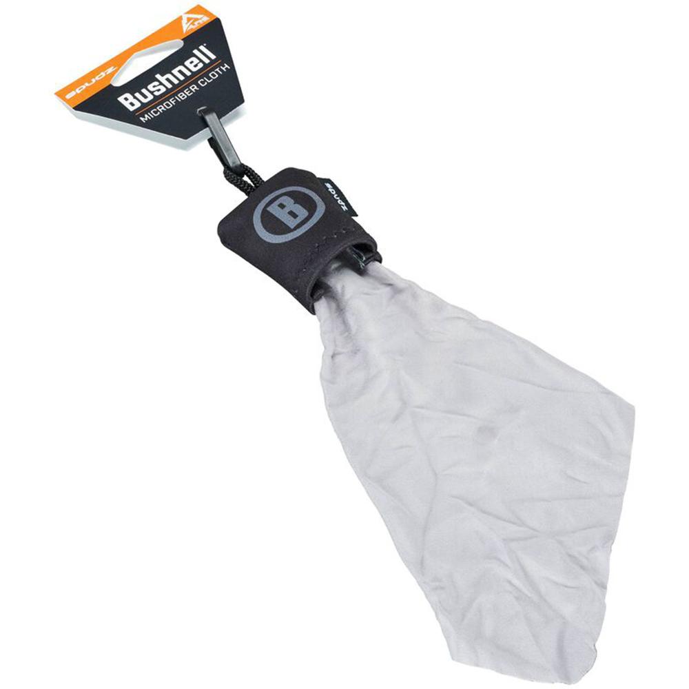Bushnell SPUDZ Black Lens Cleaning Cloth Microfiber Picture of Bushnell BUSHNELL SPUDZ Black cleaning cloth micro fiber w/ clip Hang Tag