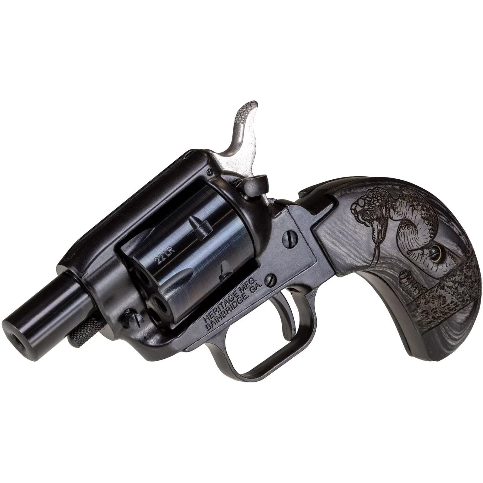 Heritage Barkeep Boot Custom Wood Burnt Snake Handgun 22 LR 6rd Magazine 1.68" Barrel Black Picture of Taurus International - Heritage HERITAGE BARKEEP BOOT 22LR BK/BK 1'' 6 RDS BH WB02 SNAKE