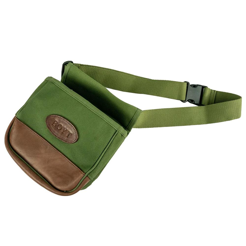 Boyt Signature Series Canvas and Leather Shell Pouch OD Green Picture of Boyt Harness Company Boyt Signature SC50 Canvas and Leather Shotgun Shell Pouch Olive Drab