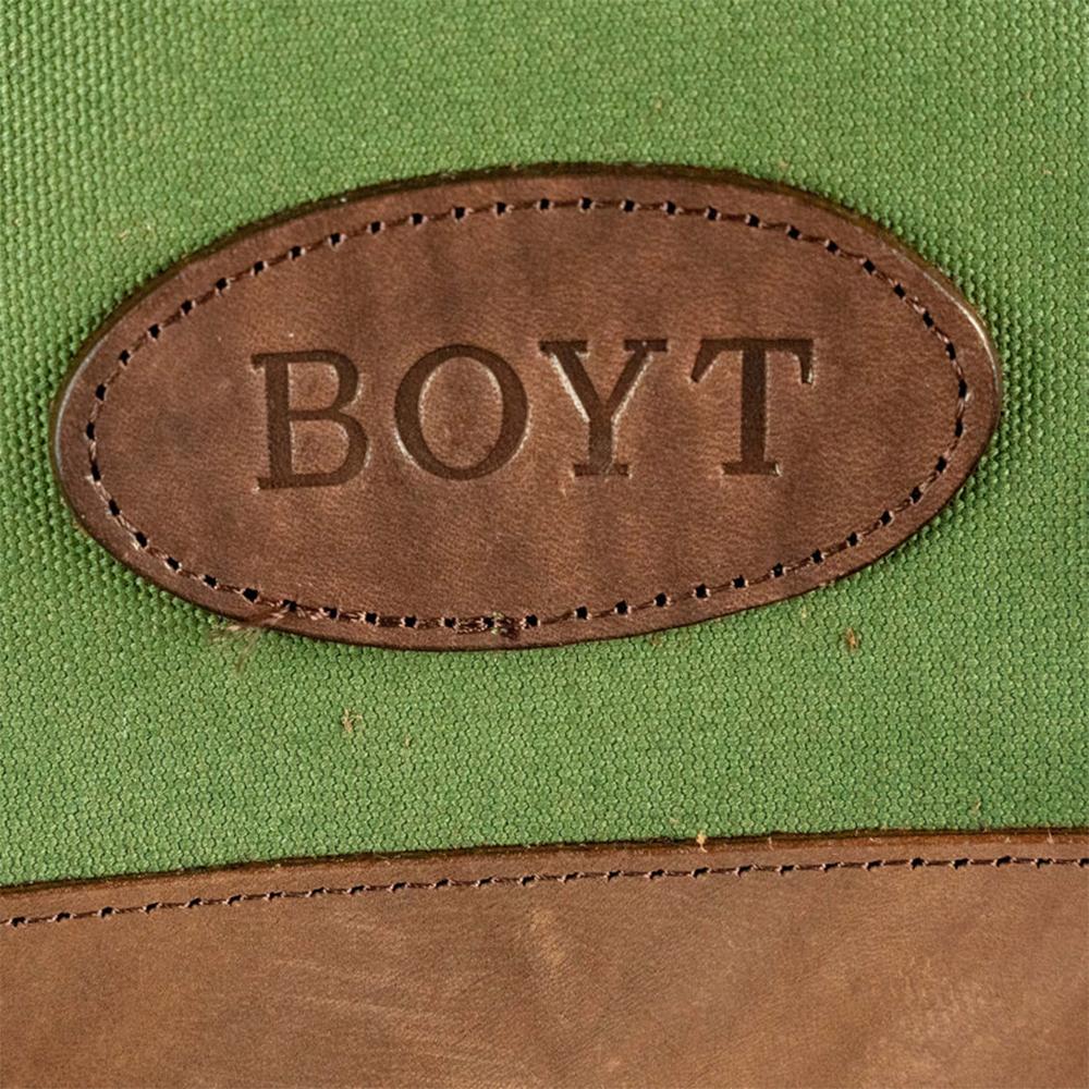 Boyt Signature Series Canvas and Leather Shell Pouch OD Green Picture of Boyt Harness Company Boyt Signature SC50 Canvas and Leather Shotgun Shell Pouch Olive Drab