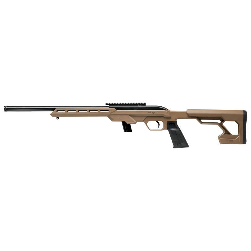Savage Arms 64 Precision Rifle 22LR 20rd Magazine 16.5" Threaded Barrel FDE with Picatinny Rail Picture of Savage Arms Savage 22LR 64 Prec 20rd Semi 22LR 16.5" Carbstl threadedbrl w/pic rail FDE
