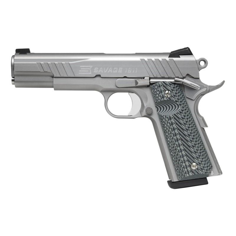 Savage 1911 Gov't Style Handgun 9mm Luger 10rd Magazines (2) 5" Barrel Stainless Steel Picture of Savage Arms SAVAGE 1911 GOV'T STYLE SEMI-AUTO 9MM 10+1 STAINLESS