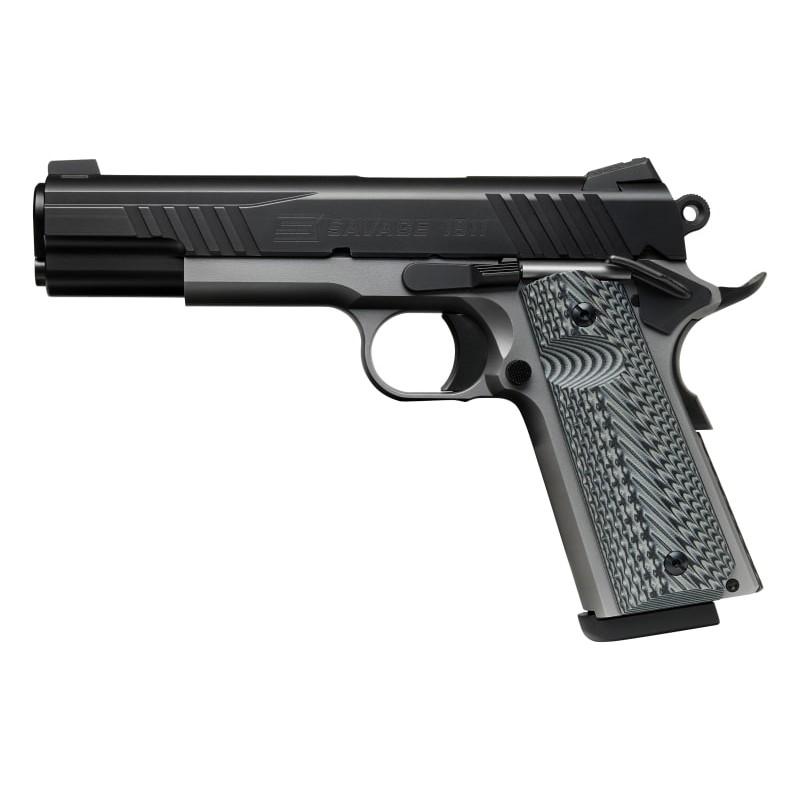 Savage 1911 Gov't Style Handgun 9mm Luger 10rd Magazines (2) 5" Barrel Black and Stainless Picture of Savage Arms SAVAGE 1911 GOV'T STYLE SEMI-AUTO 9MM 10+1 2-TONE BLK/STNLS
