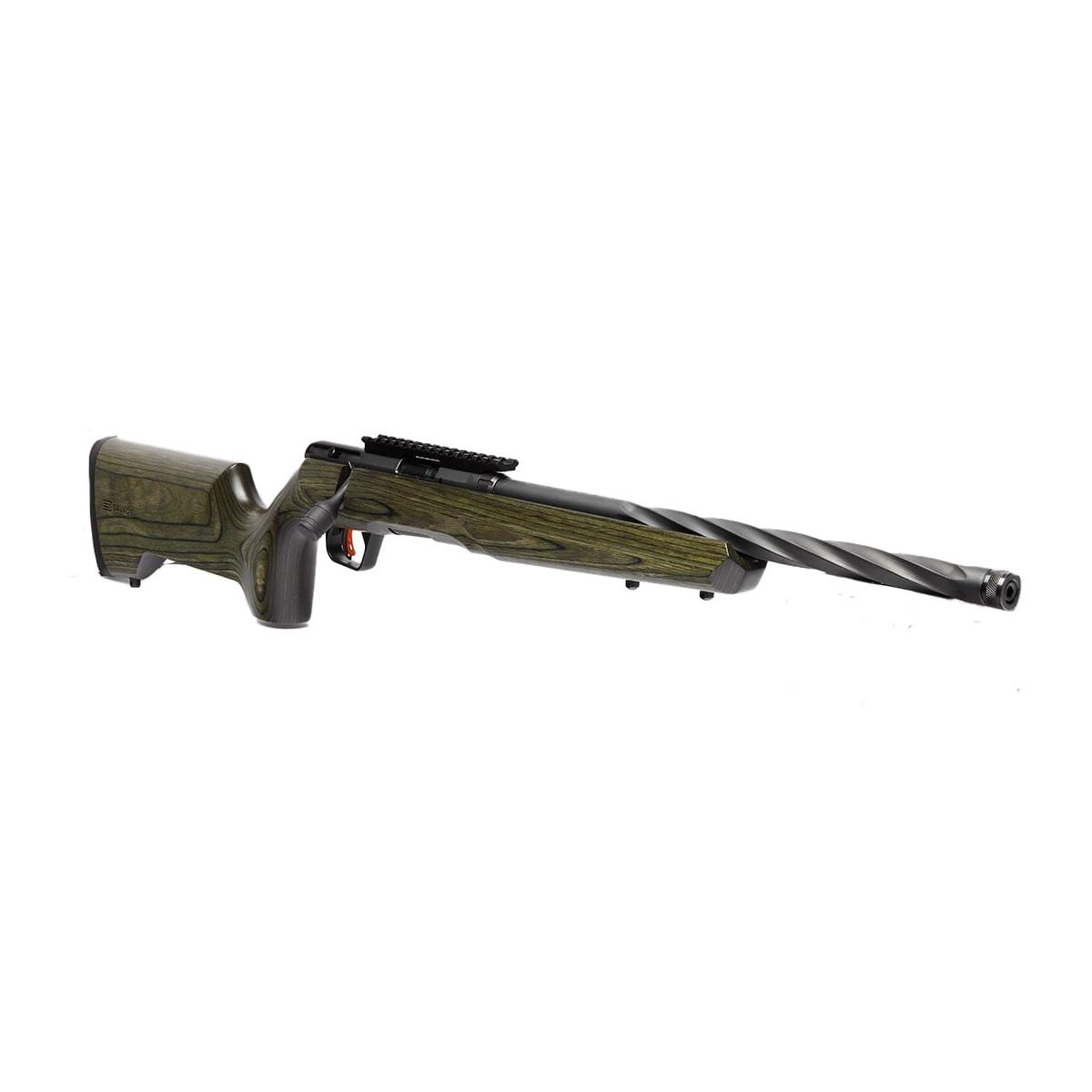 Savage Arms B22 Timber Tactical Rifle .17 HMR 9rd Magazine 18" Threaded Spiral Barrel Green Laminate Stock Picture of Savage Arms SAVAGE ARMS B17 TIMBER TACTICAL 17HMR 18"BRL FST GRN 10RD