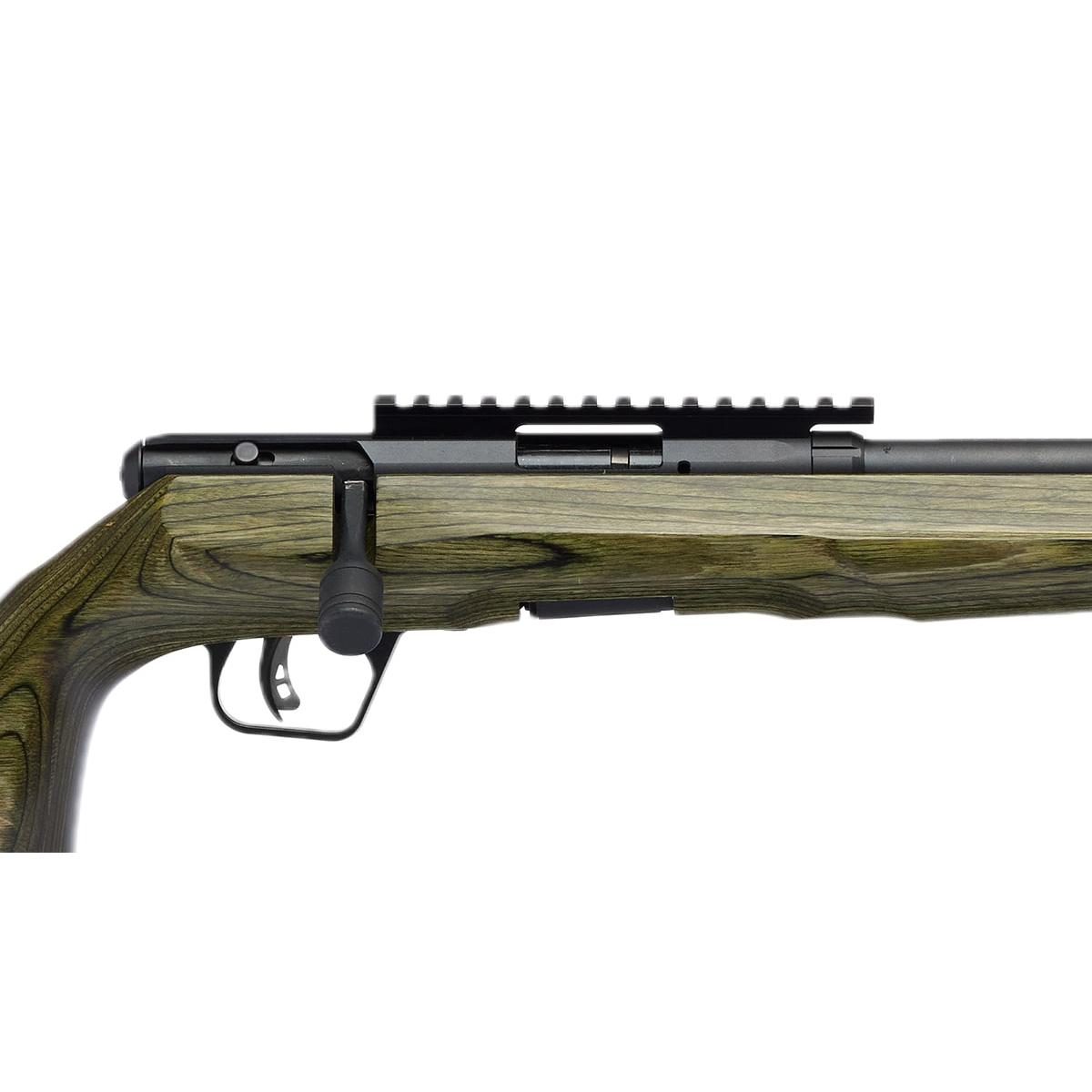 Savage Arms B22 Timber Tactical Rifle .22 LR 10rd Magazine 18" Threaded Spiral Barrel Green Laminate Stock Picture of Savage Arms SAVAGE ARMS B22 TIMBER TACTICAL 22LR 18"BRL FST GRN 10RD