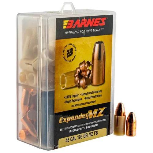 Barnes Expander MZ Muzzleloader Bullets with Sabot .45 cal .400" 195gr FB 15/ct Picture of Barnes Bullets BARNES ct EXP MZ 45/.400 195GR W/SABOT 15ct
