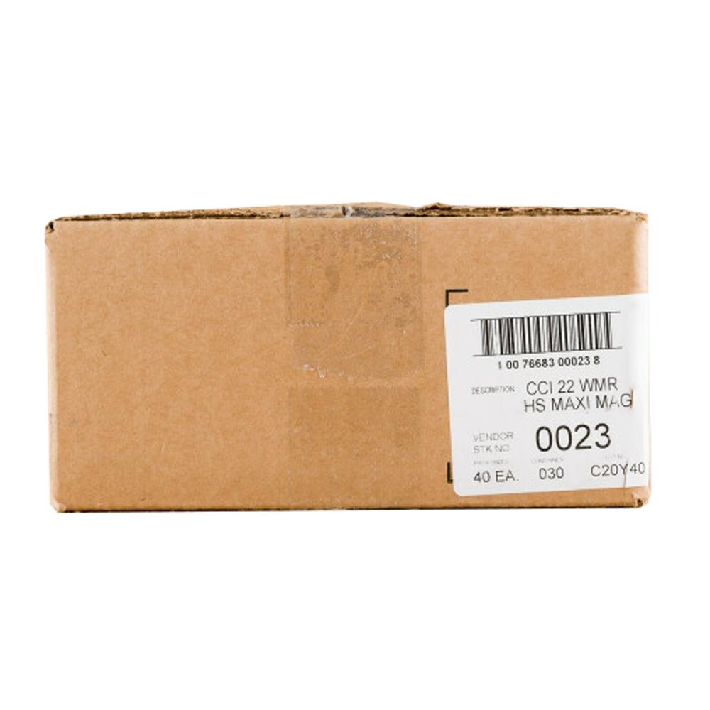 CCI  Maxi-Mag Rimfire Ammunition .22 WMR 40 gr TMJ 1875 fps 2000/ct Case (40-50/ct Boxes) Picture of Cci CCI WMR MAXI MAG 40GR TMJ AMMO 2000RD CASE