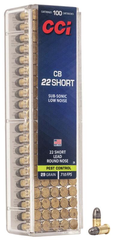CCI CB Rimfire Ammunition .22 Short 29 gr LRN 710 fps 5000/ct (50-100/ct Boxes)