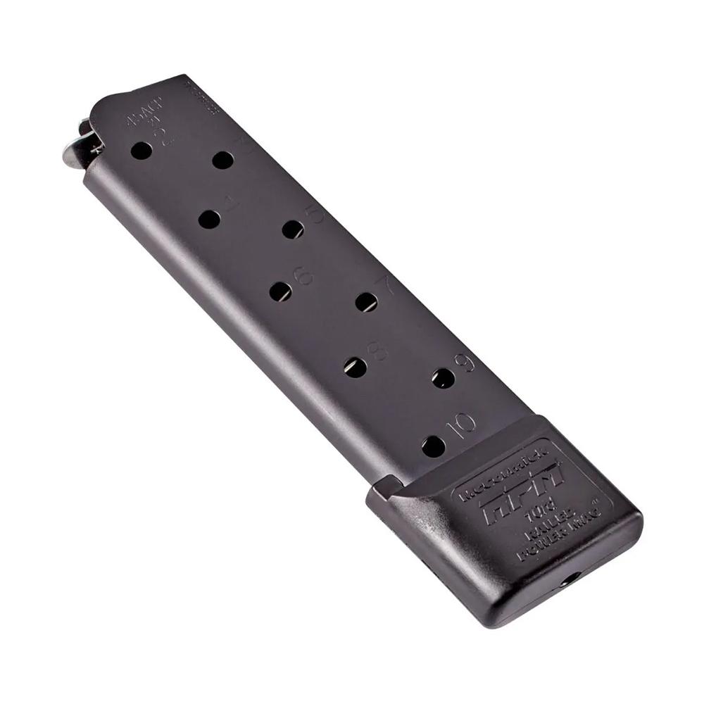 Chip McCormick Railed Power 1911 Full Size Handgun Magazine Black .45 ACP 10/rd Picture of Chip Mccormick Custom Llc Chip McC Railed Pw Mag (RPM) .45 ACP Full-Size 10RDS Blk
