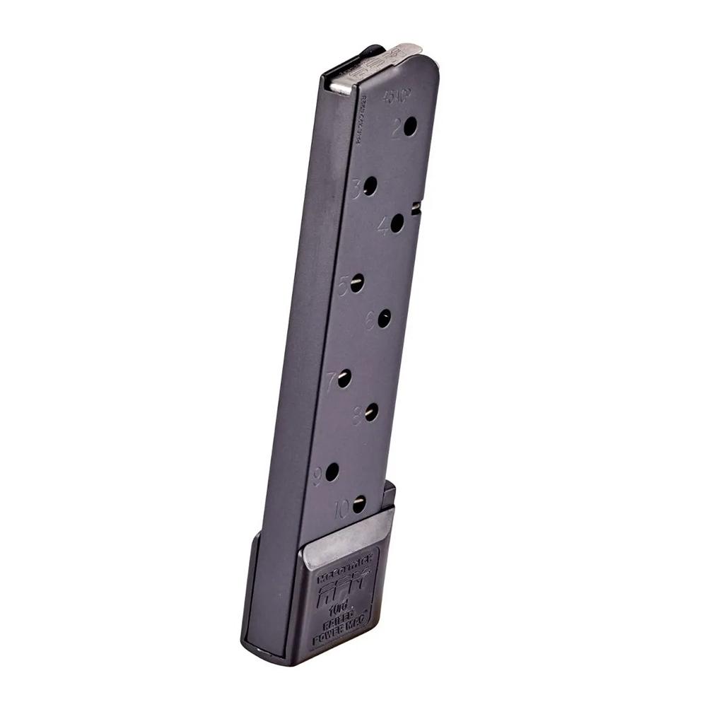 Chip McCormick Railed Power 1911 Full Size Handgun Magazine Black .45 ACP 10/rd Picture of Chip Mccormick Custom Llc Chip McC Railed Pw Mag (RPM) .45 ACP Full-Size 10RDS Blk