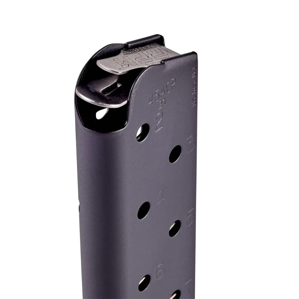 Chip McCormick Railed Power 1911 Full Size Handgun Magazine Black .45 ACP 10/rd Picture of Chip Mccormick Custom Llc Chip McC Railed Pw Mag (RPM) .45 ACP Full-Size 10RDS Blk