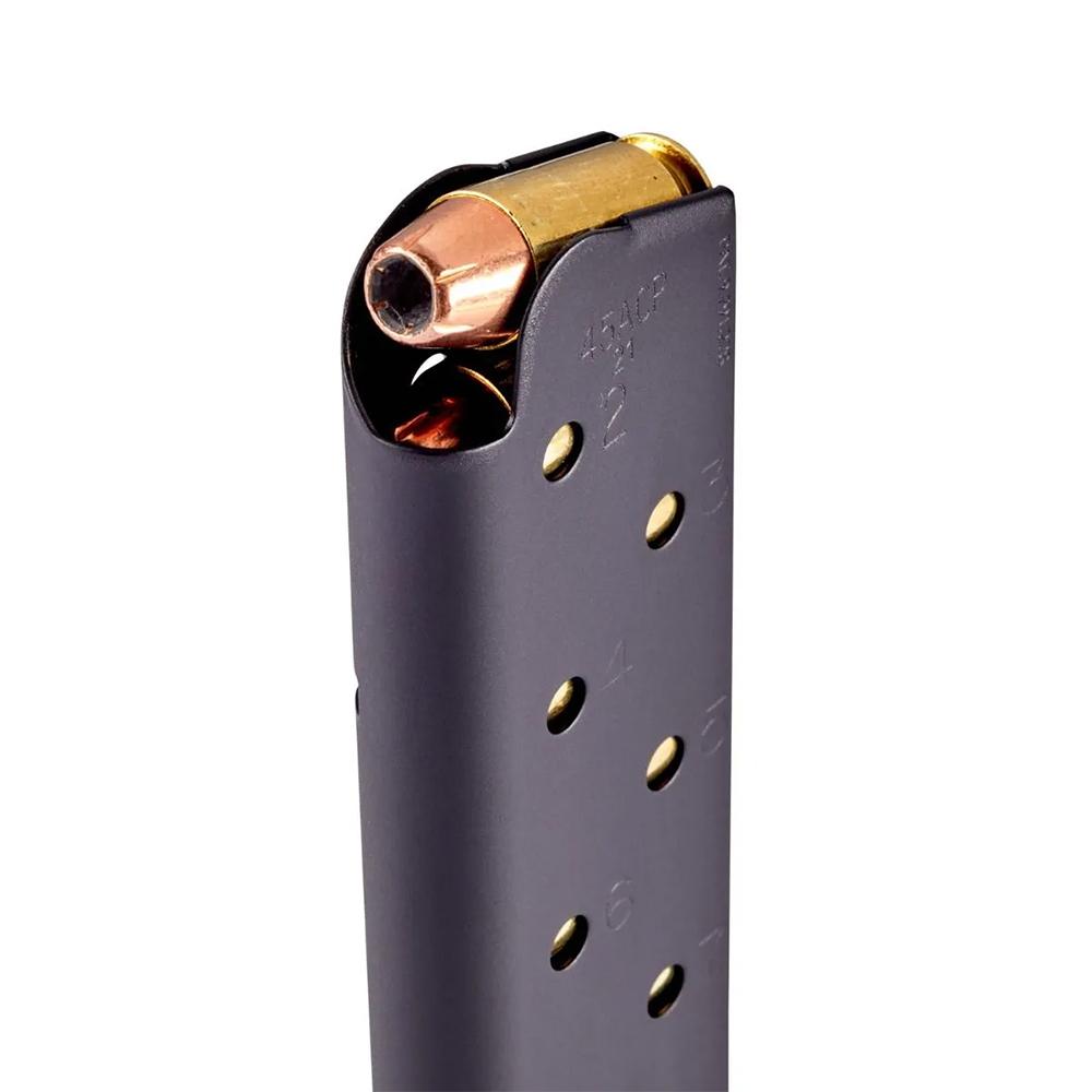 Chip McCormick Railed Power 1911 Full Size Handgun Magazine Black .45 ACP 10/rd Picture of Chip Mccormick Custom Llc Chip McC Railed Pw Mag (RPM) .45 ACP Full-Size 10RDS Blk