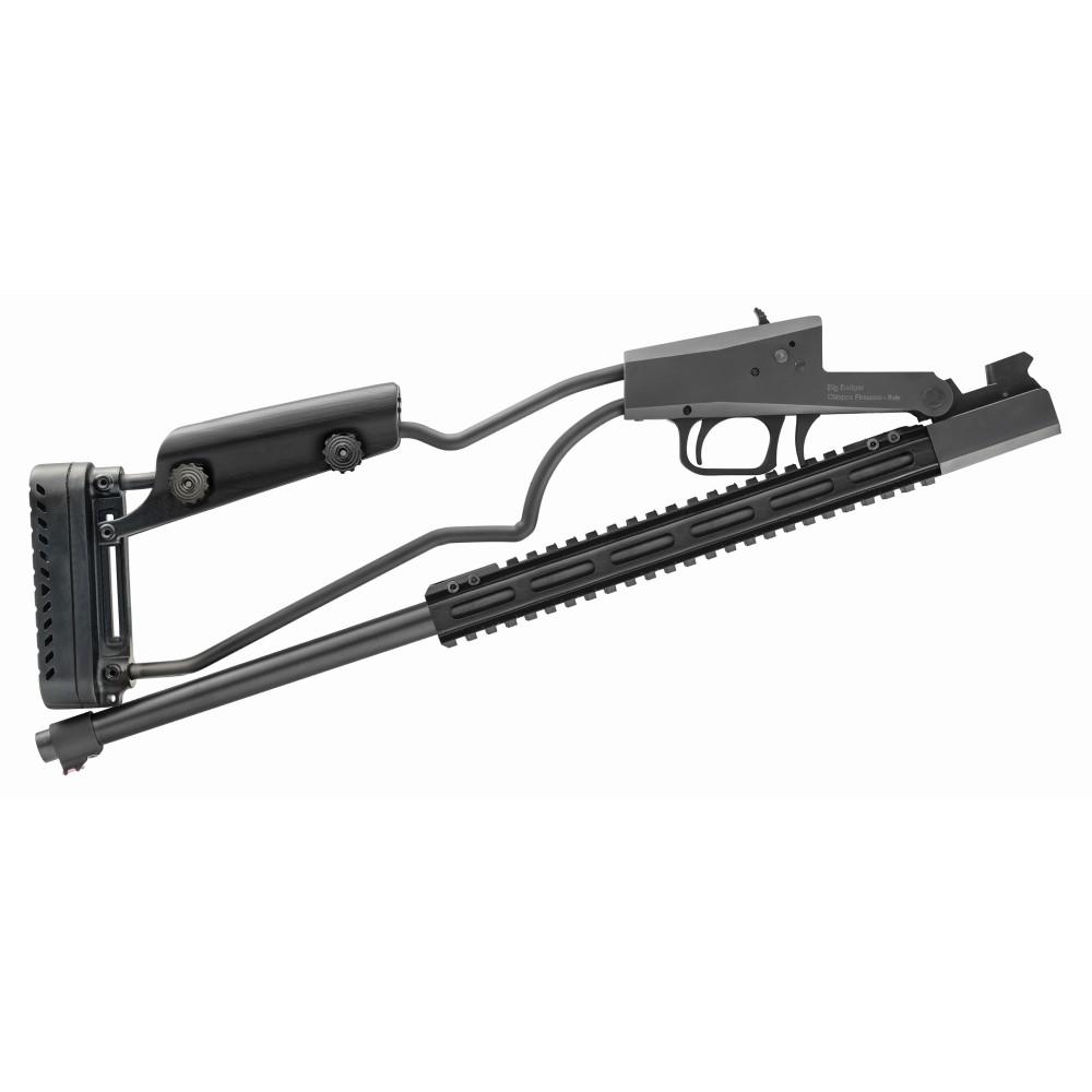Chiappa Big Badger Folding Shotgun .410 3" Chamber Single Shot 20" 1/2x28 Threaded Barrel Black Picture of Chiappa Firearms USA Ltd BIG BADGER 410 SHOTGUN Black 20in BBL 1/2 x 28 Threaded M-LOK