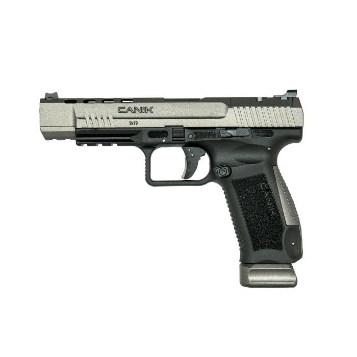 Canik TP9SFx Handgun 9mm Luger 20rd Magazines(2) 5.2" Barrel Optic Ready Tungsten Finish Picture of Century Arms TP9SFX PISTOL 9MM W/2 20/RD MAGS & FULL ACC KIT RMR PLATE