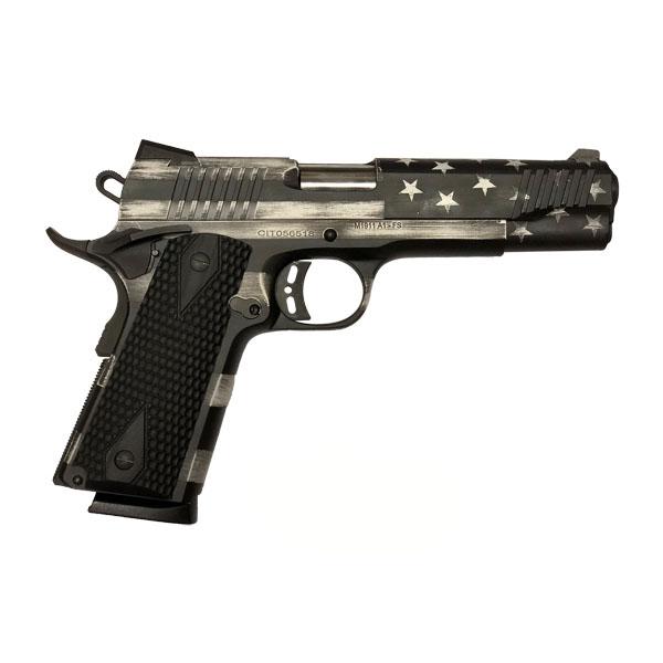 Citadel 1911 A-1 Flag Series with Ammo Can .45 Auto 8rd Magazine 5" Barrel Greyscale Flag Cerakote Picture of Legacy Sports International CITADEL 45ACP 1911-A1 MSP USG Grey Scale Cera BLK G10 W/ AMMO CAN