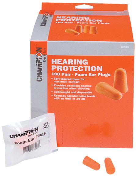 Champion Molded Foam Plugs Picture of Champion FOAM EAR PLUGS 100PR