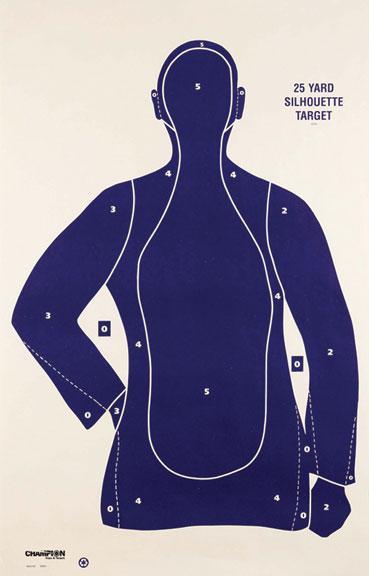 Champion LE Targets B21-E 25 yd. Police Silhouette Target -100/Pack Picture of Champion POLICE SILHOUETTE TARGET B21-E 100/PK