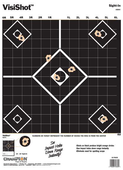Champion VisiShot Targets Sight-In Target - 13" X 18" 10/Pack Picture of Champion VISISHOT SIGHT-IN TARGET 10/PK 13" X 18"
