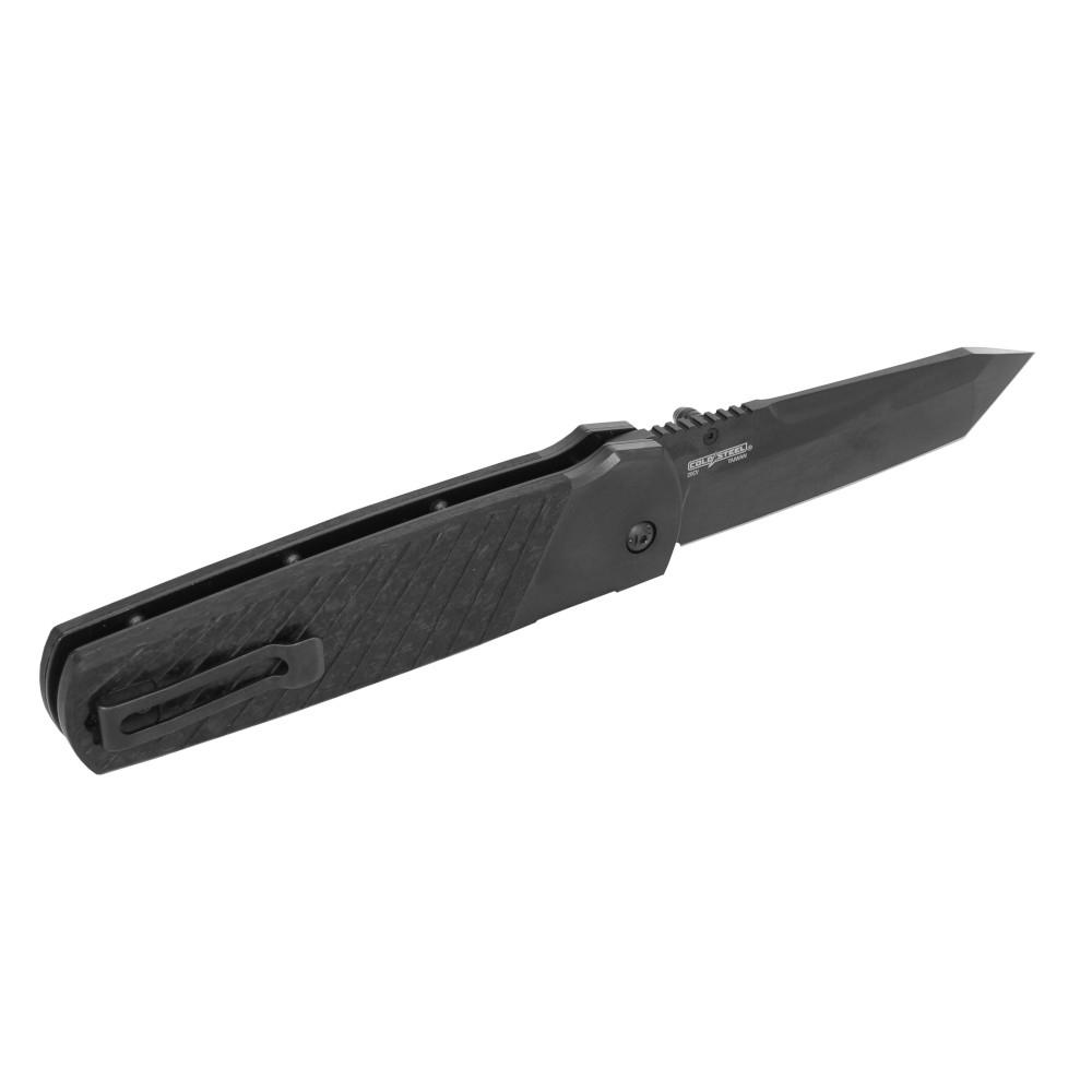 Cold Steel Hatamoto 20CV Folding Knife 4" Tanto Blade Black Picture of Cold Steel COLD STEEL HATAMOTO 4'' TANTO BLADE CARBON FIBER HANDLE 20CV STEEL 6.7 OZ