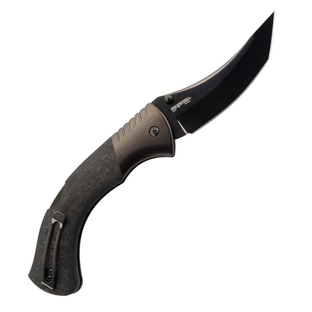 Cold Steel Black Sable XHP Folding Knife 4-1/5" Tanto Blade Black Picture of Cold Steel COLD STEEL BLACK SABLE 4.2'' TANTO BLADE CARBON FIBER HANDLE 10.5 OZ